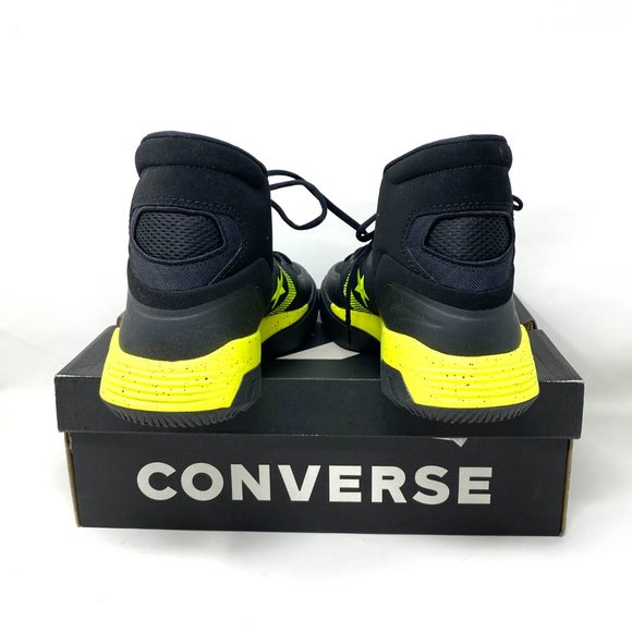 CONVERSE Men Size 165907C G4 HI Black Lemon Venom Black Knit Basketball Sneakers - Picture 6 of 8